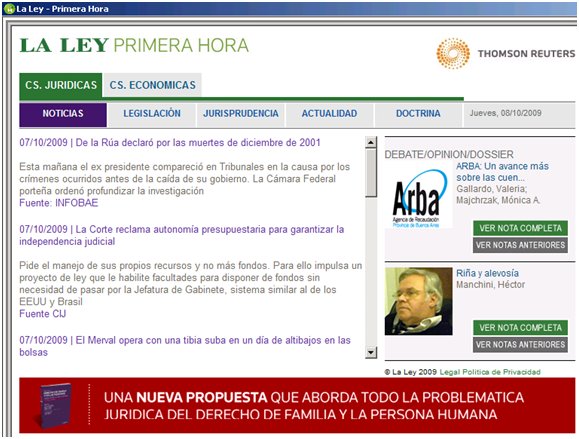 La Ley Online primera hora, la ley online
