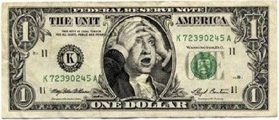 billete dolar asustado